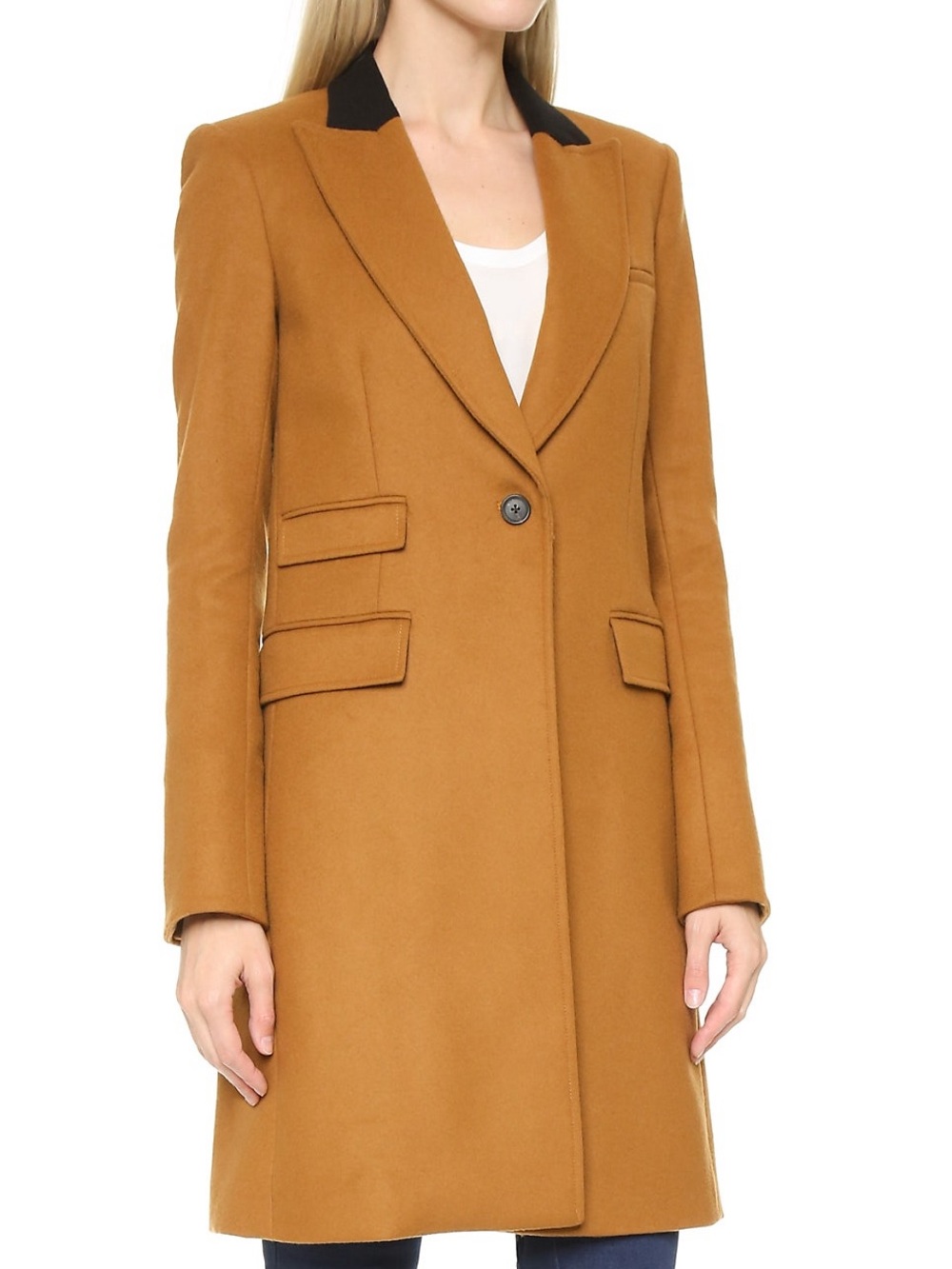 Women’s Veronica Beard Camel Brown Chesterfield Dickey Coat Size 8 MSRP $1,495